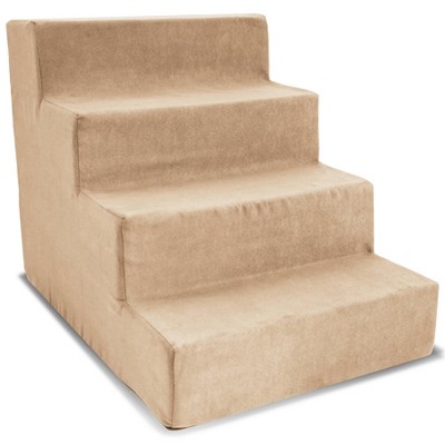 Camel High-Density Foam 4-Step Pet Stairs with Microsuede Cover