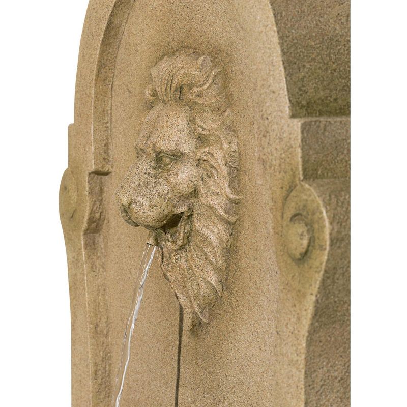 John Timberland Outdoor Wall Water Fountain with Light LED 58" High Lion's Head 2 Tiered for Yard Garden Patio Deck Home, 6 of 10
