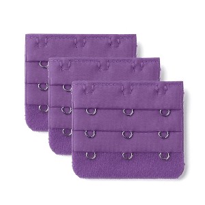 Allegra K Women's 3 Hook 3 Row Stretchy Bra Strap Extenders Hooks Bra Band - 1 of 4