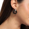 SOHI Women's Onyx Black Circular Cluster Drop Earrings - 4 of 4