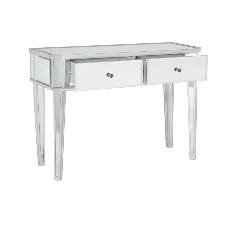 Carrick Glam Mirrored Console With 2 Storage Drawers Silver Painted Finish - Powell, 5 of 15