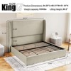 Bed Frame with Lift Up Storage,Linen Upholstered Platform Bed,Wingback Headboard - 2 of 4