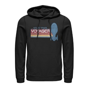 Men's Star Trek: Voyager Retro Rainbow Logo Pull Over Hoodie - 1 of 3