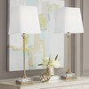 Regency Hill Julia 29 1/2" Tall Skinny Buffet Traditional End Table Lamps Set of 2 Gold Clear Crystal Metal Living Room Bedroom Bedside White Shade - 2 of 4