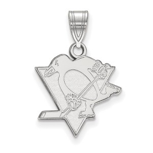 Black Bow Jewelry Sterling Silver Pittsburgh Penguins NHL Medium Pendant - 1 of 3