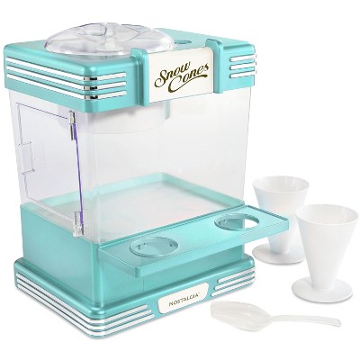 Aqua Stainless Steel Countertop Snow Cone Maker with Reusable Cones