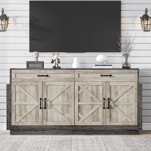 64 inches Large TV Stand, Entertainment Center with Storage Cabinets, TV Console Table, Greyish - 1 of 4
