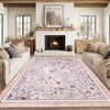 Floral Area Rugs Machine Washable Rugs for Bedroom Non Slip Farmhouse Flower Rustic Rugs for Living Room - 3 of 4