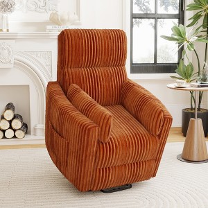 37'' Power Lift Recliner Chair, Round Plush Faux Fur Footrest,Sturdy for Living Room&Bedroom - 1 of 4