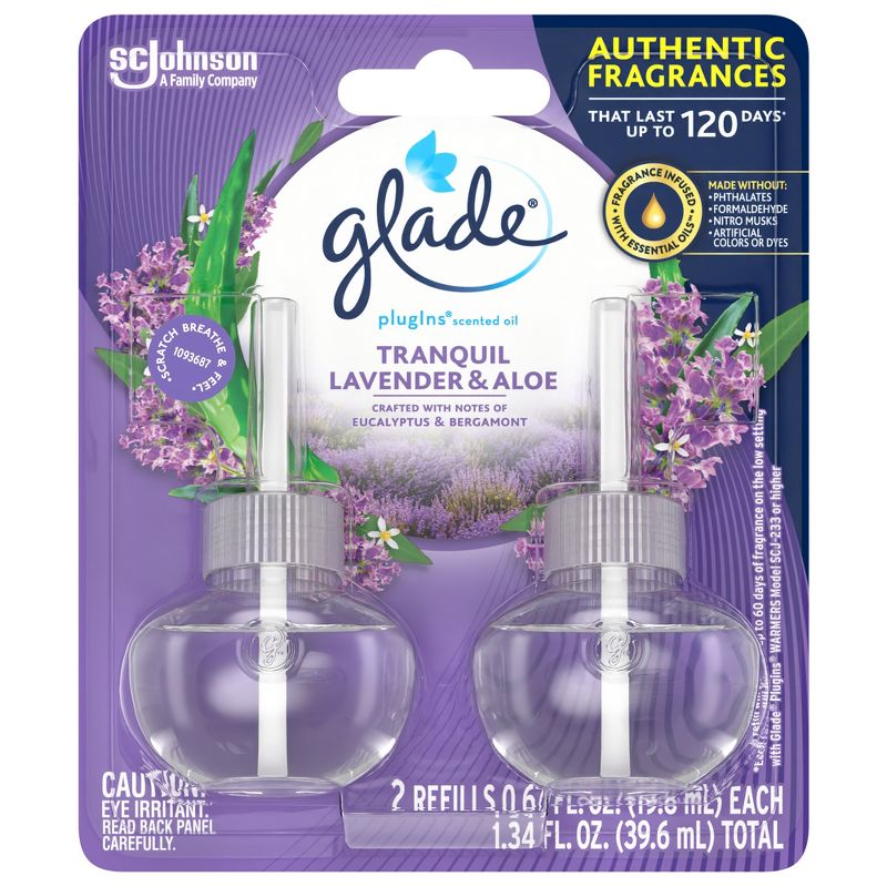 Glade PlugIns Scented Oil Air Freshener Refills - Tranquil Lavender &#38; Aloe - 3.32 fl oz/2pk, 5 of 18