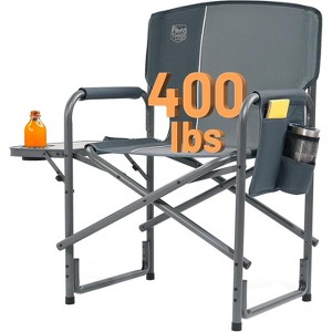 TIMBER RIDGE Folding Camping Chair, Portable Lightweight Aluminum Directors Chair with Side Table and Side Pocket for Outdoor, Lawn - 1 of 4