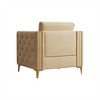 CIPACHO Accent Chair for Living Room Upholstered  Arm Chair with Metal Legs Velvet Khaki - 2 of 4