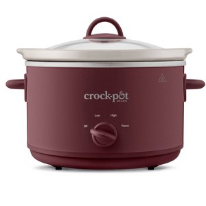 Crock-Pot 4.5qt Slow Cooker Lambrusco Red: Ceramic Stoneware Pot, 3 Settings, Dishwasher-Safe, Tempered Glass Lid - 1 of 4