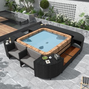 YOOCOZZ Quadrilateral Rattan Sectional Sofa Set with Mini Sofa and Storage - 1 of 4