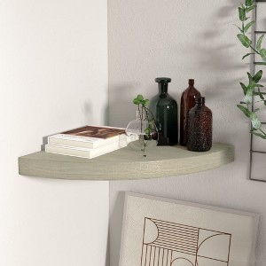Corner Shelf Oak Honeycomb MDF, metal 13.8 in x 13.8 in x 1.5 in - 1 of 4