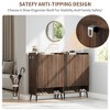 Large 6-Tier Shoe Cabinet with 2 Doors & Hooks - Black Entryway, Hallway or Living Room Shoe Organizer - 3 of 4