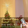 Aoibox 15 Inch Christmas Tree Topper 150 LED Lights USB Powered Starburst Star Remote Timer Silver Glitter for 4-9ft Tree 1 Piece - 3 of 4