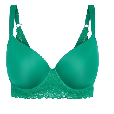 Women's Plus Size Gemma Contour Longline Bra - green | CITY CHIC