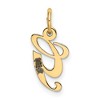 Black Bow Jewelry 14k Yellow Gold Ella Collection Small Fancy Script Initial Pendant A-W - 3 of 4