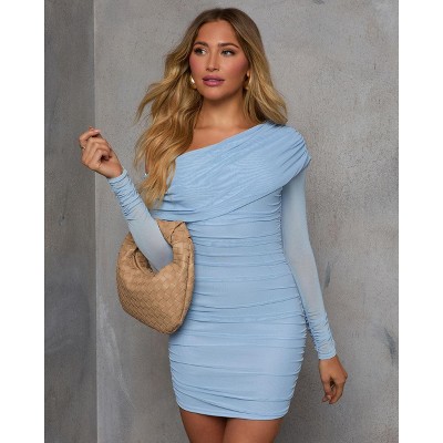 VICI Womens Take Me In One Shoulder Mini Dress