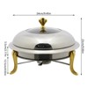 YIYIBYUS Round Chafing Dish, Stainless Steel 3L Catering Chafers and Buffet Warmers with Fuel Holder - 4 of 4