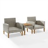 Capella 3pc Outdoor Wicker Chair Set: Crosley Patio Furniture with Cushions & Steel Accent Table - 3 of 4