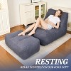 Hooseng Giant Bean Bag Chair with Ottoman, Lounge Beanbag Lounger with Pillow for Adults, Oversized Beanbag Lazy Floor Sofa for Living Room, Bedroom - 4 of 4