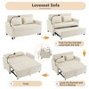 56.9" Chenille Convertible Loveseat Sofa Bed with Adjustable Backrest, USB Ports, Phone Holder, and Side Pockets - 4 of 4