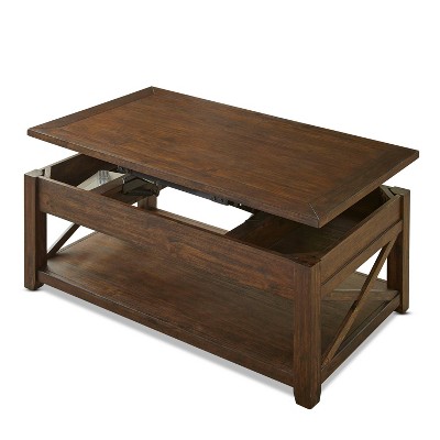 Rustic Lenka Lift Top Cocktail Table Mocha Finish - Steve Silver