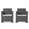 Christopher Knight Home Johns Outdoor Polypropylene Club Chairs with Cushions (Set of 2) - 2 of 4