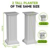 Infurnic Planters, Tall Plant Pedestal with Stands, Standing Garden Bed Outdoor for Patio Balcony Backyard, White, 13.98"*13.98"*36.02" - 4 of 4
