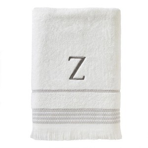 SKL Home By Saturday Knight Ltd Casual Monogram Bath Towel Z - 28X54", White - 1 of 3