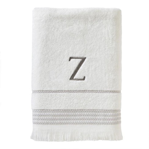 SKL Home By Saturday Knight Ltd Casual Monogram Bath Towel Z - 28X54", White - image 1 of 3