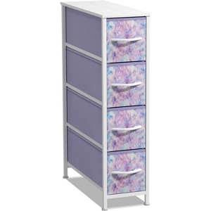 Sorbus 4 Drawers Narrow Dresser - with Steel Frame, Wood Top & Easy Pull Fabric Bins for Small Spaces, Closets, Bedroom, Bathroom & Laundry - 1 of 4