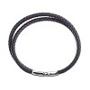 Crucible Men's Braided Blue and Brown Leather Wrap Bracelet - 4 of 4