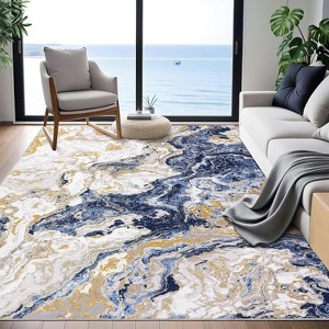 homfan Runner Rug Machine Washable Kitchen Runner Rugs Soft Low Pile Modern Abstract Floor Rug Marble Carpet Runners for Hallway Entryway Bedside - 1 of 4