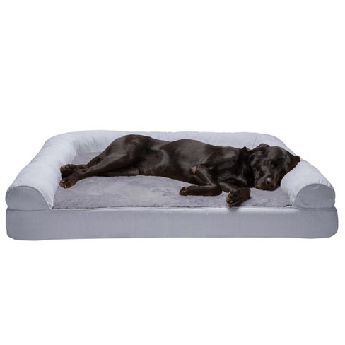 FurHaven Plush & Suede Full Support Sofa Dog Bed - Jumbo - Gray