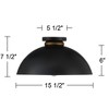 Possini Euro Design Janie Industrial Semi Flush Mount Fixture 15 1/2" Wide Black Gold Dome Shade for Bedroom Kitchen Living Room Hallway Schoolhouse - 4 of 4