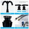 Kumasinova Bathroom 3-Hole Widespread Sink Faucet with Pop-Up Drain,304 Stainless Steel 360°Swivel Spout Bathroom Tap,1.5GPM - 2 of 4
