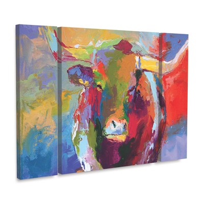 Trademark Fine Art -Richard Wallich 'Longhorn' Multi Panel Art Set Large 3 Piece