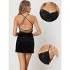 Allegra K Women's Sparkle Glitter Front Pleat Swing Back Cross Straps Sleeveless Party Tank Top - 2 of 4