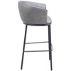 Gray Faux Leather 38.4" H Barstool with Armrests, Steel Frame by Zuo Modern - 4 of 4