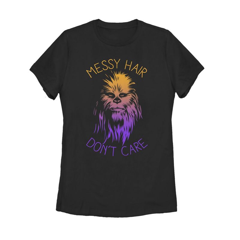Women's Star Wars Messy Hair Don't Care Chewie T-Shirt, 1 of 4