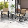 Tangkula 3 Piece Patio Rocking Set 2 Rocking Chairs w/ Tempered Glass Side Table - 4 of 4
