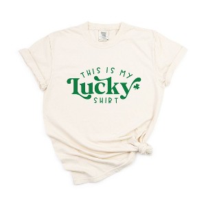 Simply Sage Market Women's This Is My Lucky Shirt Short Sleeve Garment Dyed Tee - 1 of 4