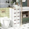 Tangkula 2PCS 5-Drawer Narrow Rolling Storage Cabinet w/ Pull Handles Built-in Wheels - 4 of 4