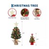 TackView Mini Christmas Tree with Top Star & Lights, Tabletop Artificial Christmas Tree with Red Berries & Pine Cones, for Holiday Decorations - 3 of 4