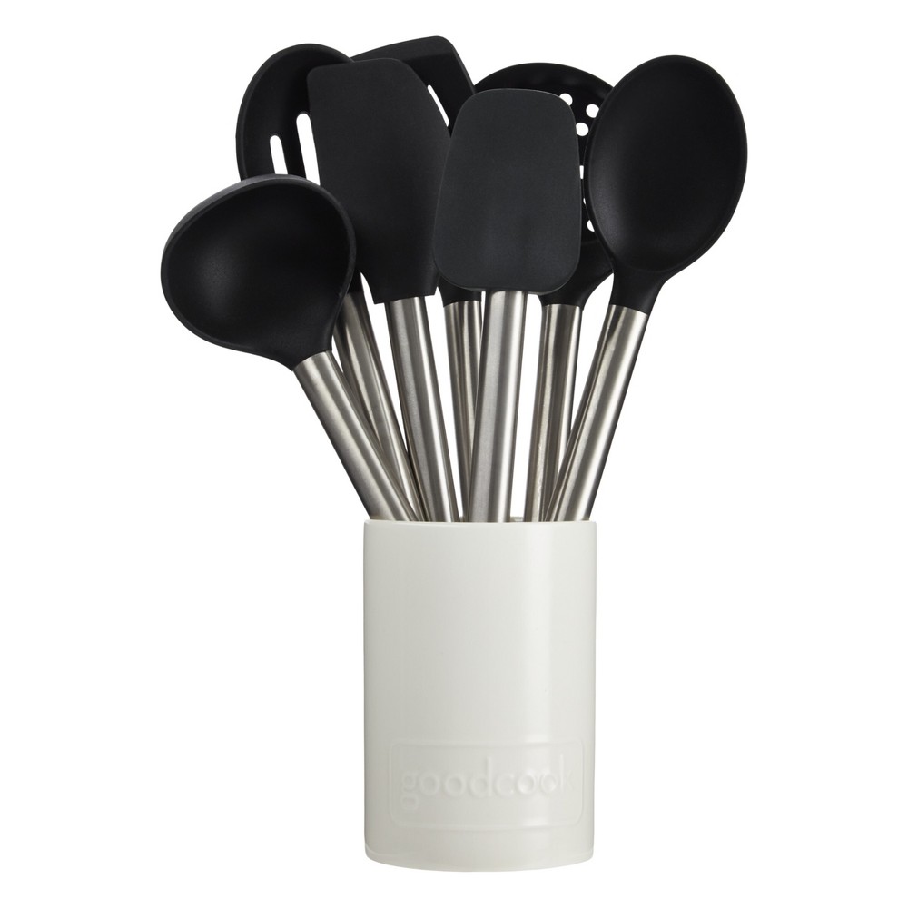 Photos - Other Accessories GoodCook Ready 8pc Silicone Tool and Crock Set: Ladle, Spatula, Slotted Turner, Utensil Holder, Dishwasher-Safe