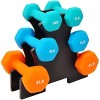 Gulches Colored Neoprene Dumbbell Set with Rack, Multiple Weight Options - 2 of 2