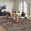 Acekool 10x13 Washable Area Rug, Non Slip Boho Vintage Floral Low Pile Large Carpet for Living Room Bedroom Office, Black Brown - 4 of 4